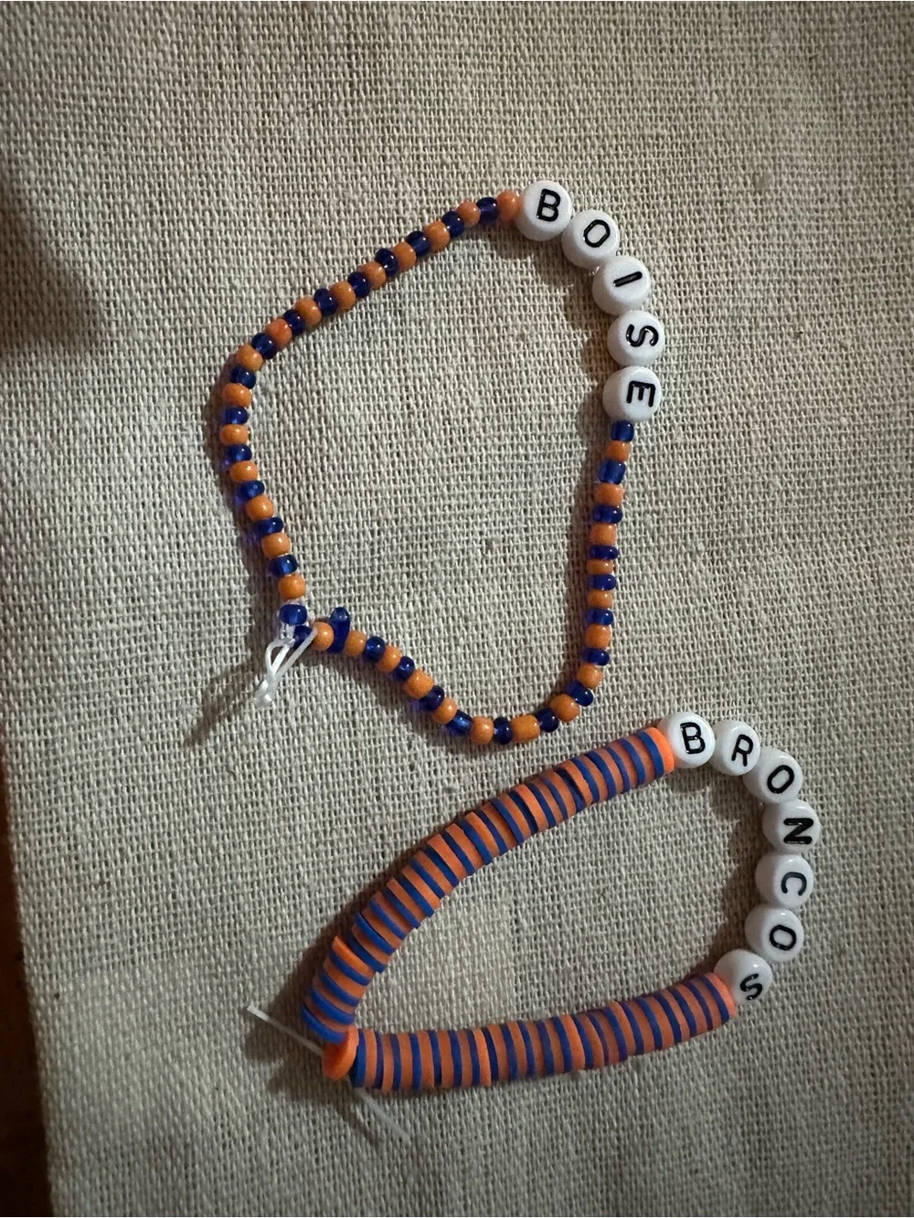 Boise Kids Beaded Bracelet - Orange & Blue